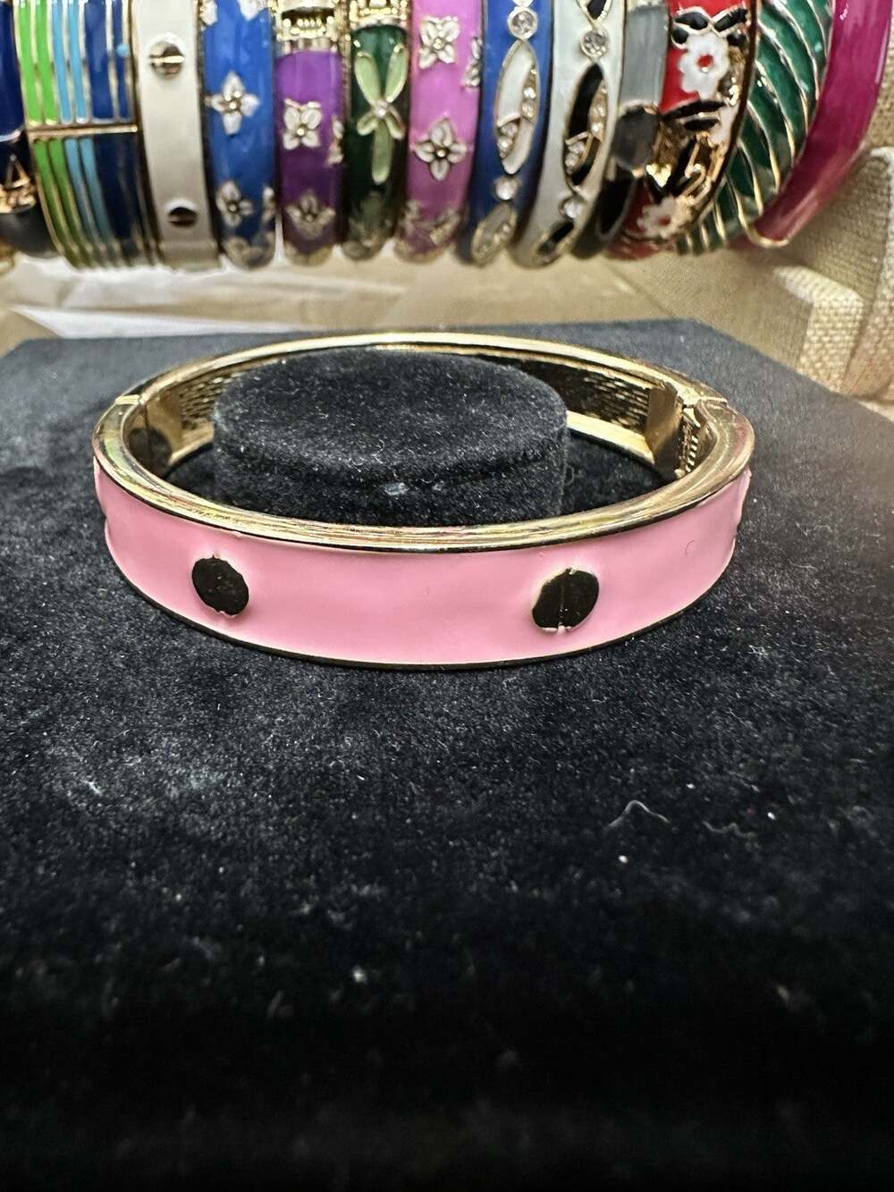 Sequin Nordstrom Multicolor Gold Tone Statement Enamel Bangle Bracelet # 112